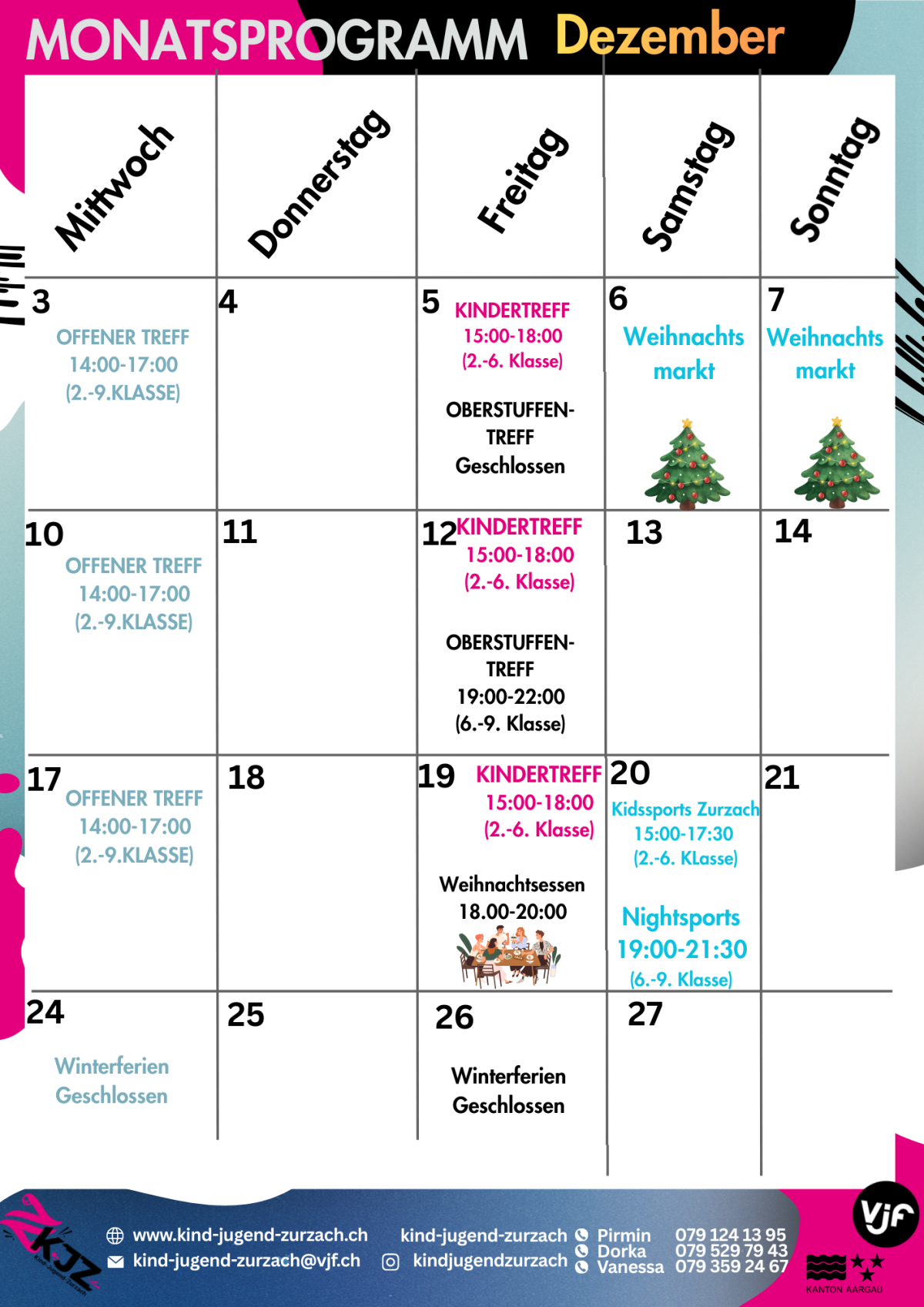 Monatsprogramm Dezember