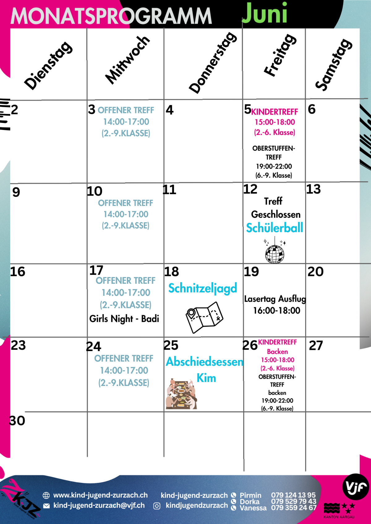 Monatsprogramm Juni